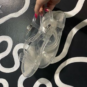 Clear jelly sandals !!